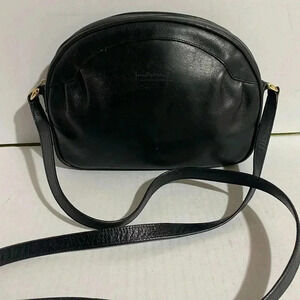 Pierre Balmain vintage black leather shoulder handbag